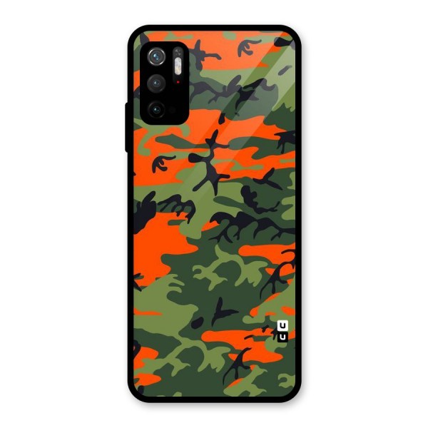 Army Pattern Glass Back Case for Poco M3 Pro 5G