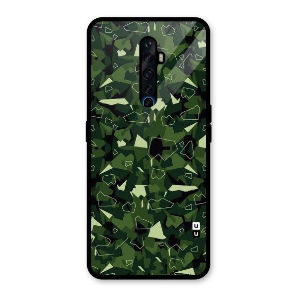 Army Shape Design Glass Back Case for Oppo Reno2 Z