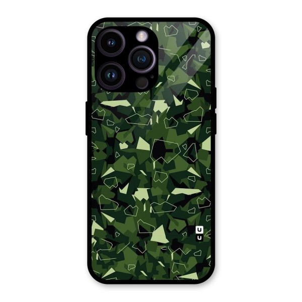 Army Shape Design Glass Back Case for iPhone 14 Pro Max