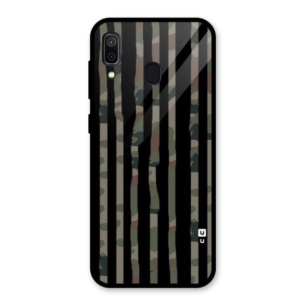 Army Stripes Glass Back Case for Galaxy A30