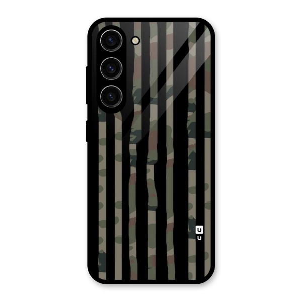 Army Stripes Glass Back Case for Galaxy S23