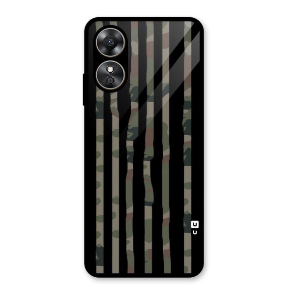 Army Stripes Glass Back Case for Oppo A17