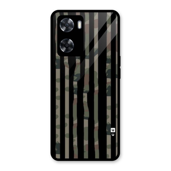 Army Stripes Glass Back Case for Oppo A57 2022