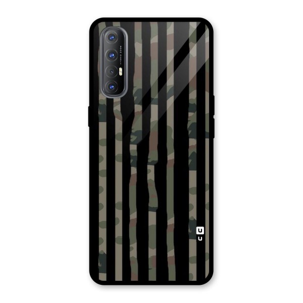 Army Stripes Glass Back Case for Oppo Reno3 Pro