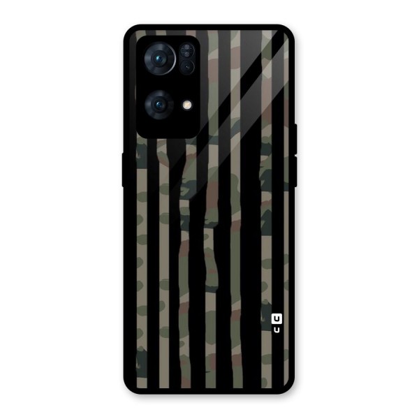 Army Stripes Glass Back Case for Oppo Reno7 Pro 5G