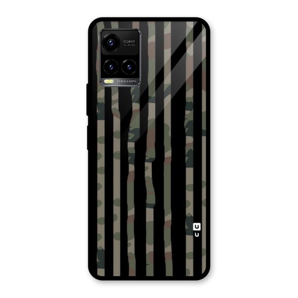 Army Stripes Glass Back Case for Vivo Y21G