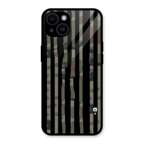 Army Stripes Glass Back Case for iPhone 14