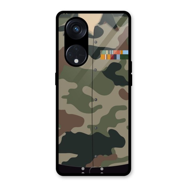 Army Uniform Glass Back Case for Reno8 T 5G