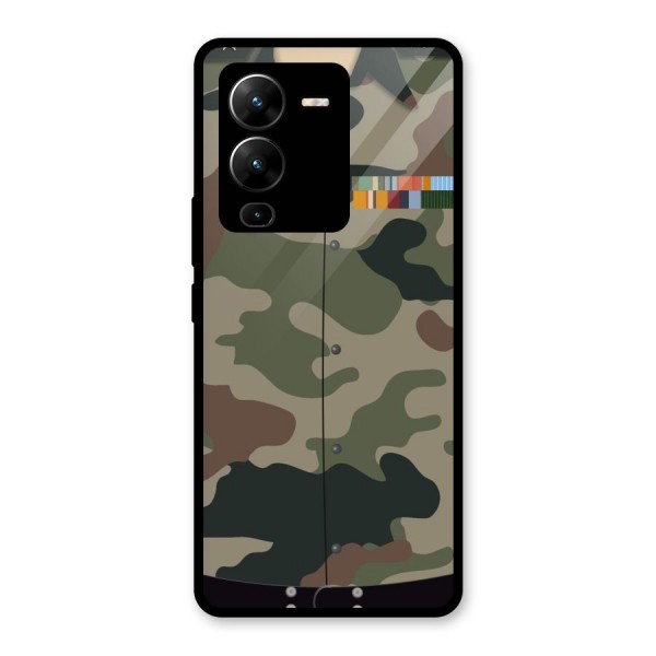 Army Uniform Glass Back Case for Vivo V25 Pro