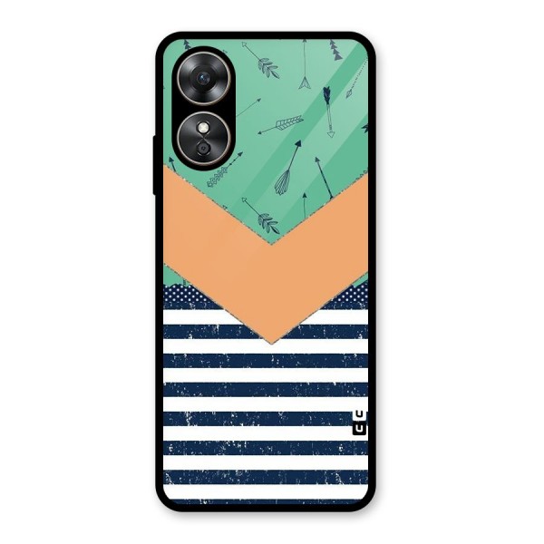 Arrows and Stripes Glass Back Case for Oppo A17