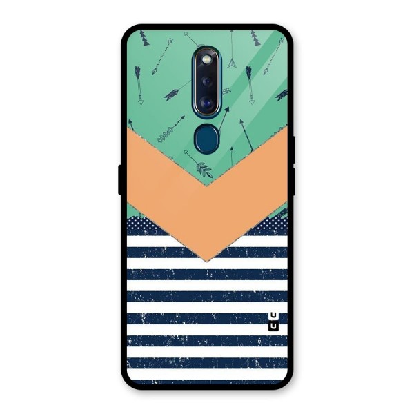 Arrows and Stripes Glass Back Case for Oppo F11 Pro