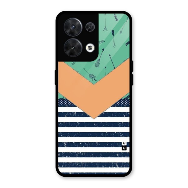 Arrows and Stripes Glass Back Case for Oppo Reno8 5G