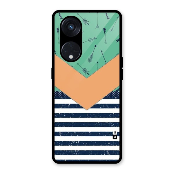 Arrows and Stripes Glass Back Case for Reno8 T 5G