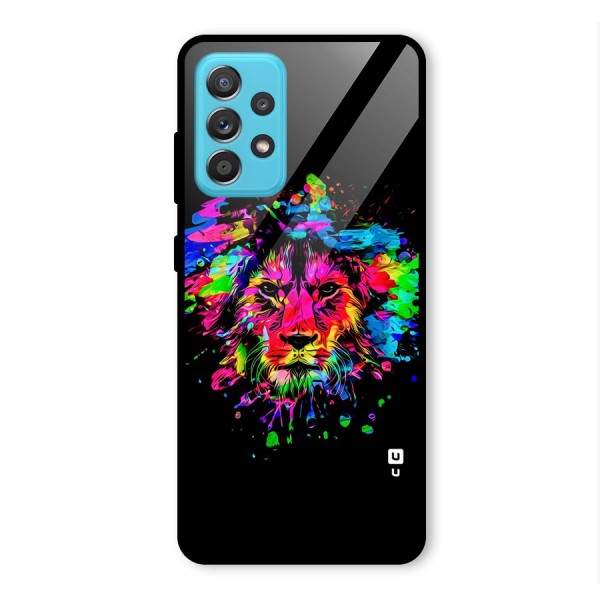 Artistic Lion Art Splash Glass Back Case for Galaxy A52