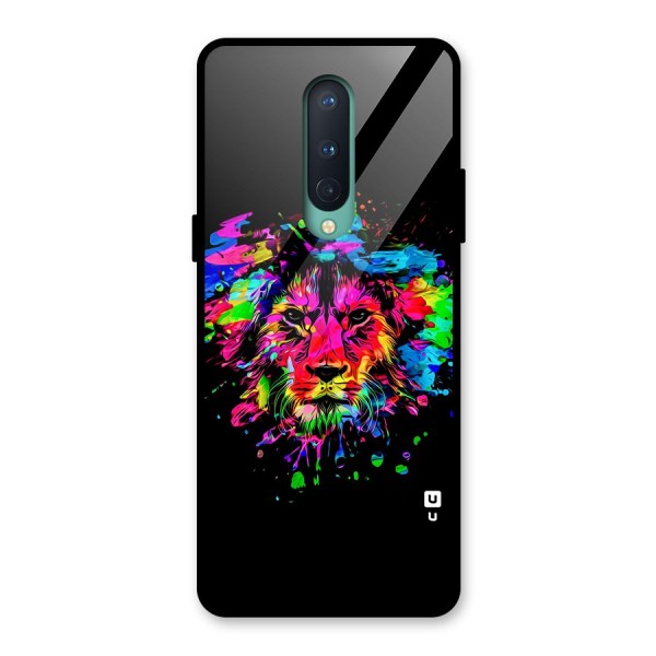 Artistic Lion Art Splash Glass Back Case for OnePlus 8