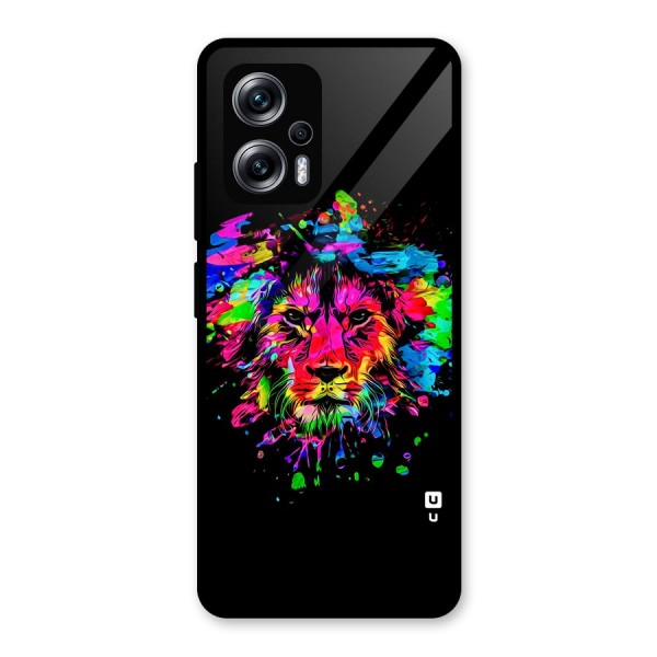 Artistic Lion Art Splash Glass Back Case for Redmi K50i