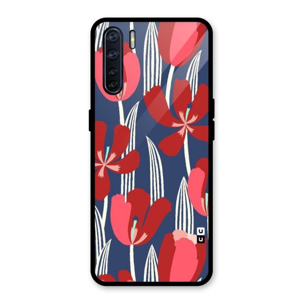 Artistic Tulips Glass Back Case for Oppo F15