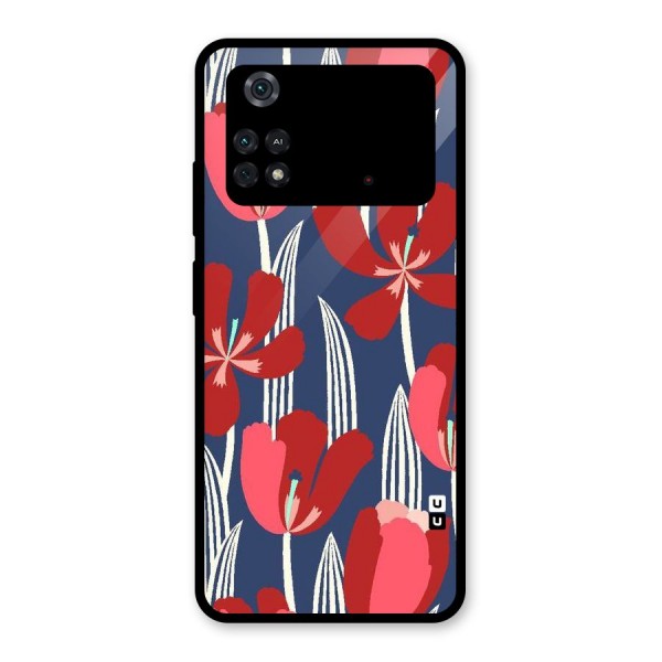 Artistic Tulips Glass Back Case for Poco M4 Pro 4G