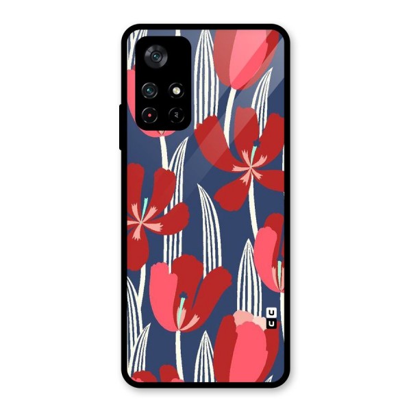 Artistic Tulips Glass Back Case for Poco M4 Pro 5G