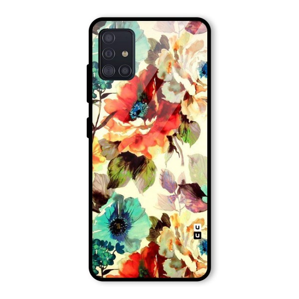 Artsy Bloom Flower Glass Back Case for Galaxy A51