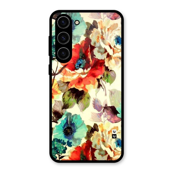 Artsy Bloom Flower Glass Back Case for Galaxy S23 Plus