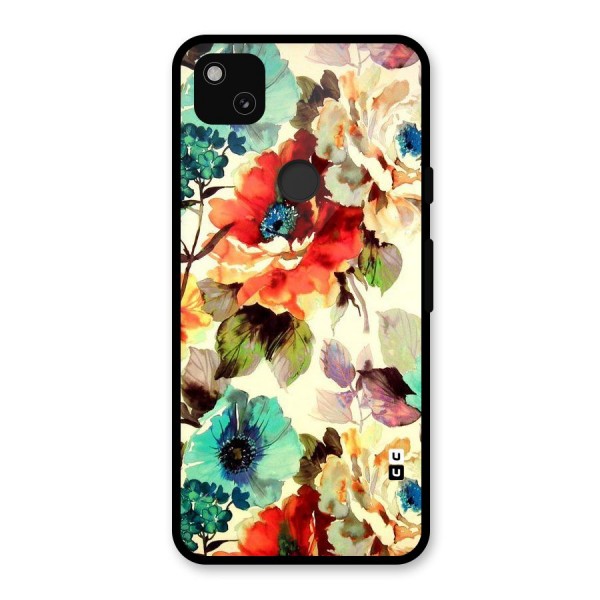 Artsy Bloom Flower Glass Back Case for Google Pixel 4a