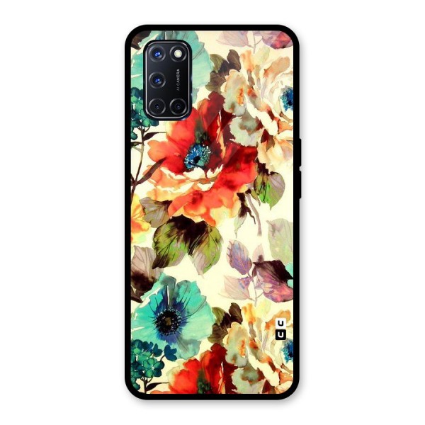 Artsy Bloom Flower Glass Back Case for Oppo A52