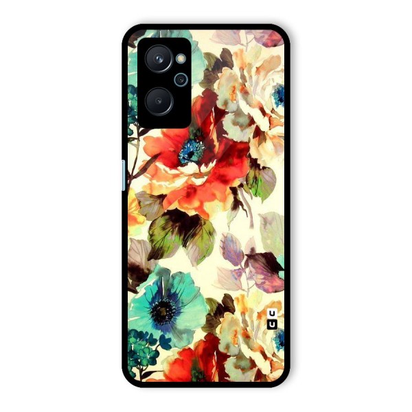 Artsy Bloom Flower Glass Back Case for Realme 9i