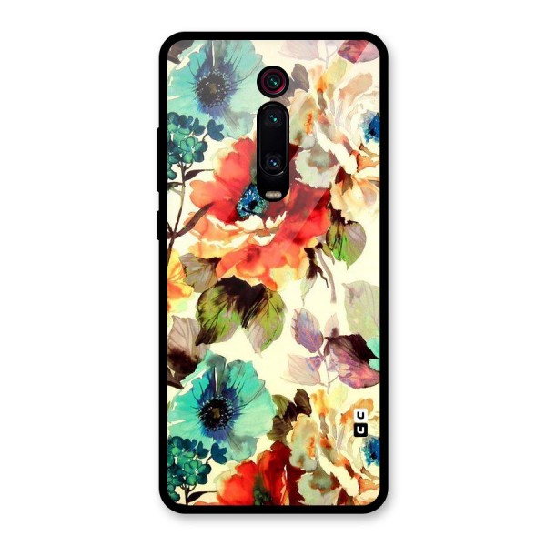 Artsy Bloom Flower Glass Back Case for Redmi K20 Pro