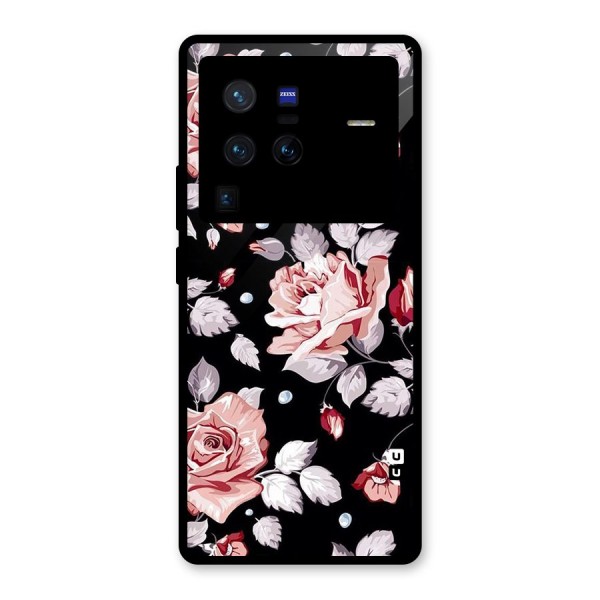 Artsy Floral Glass Back Case for Vivo X80 Pro