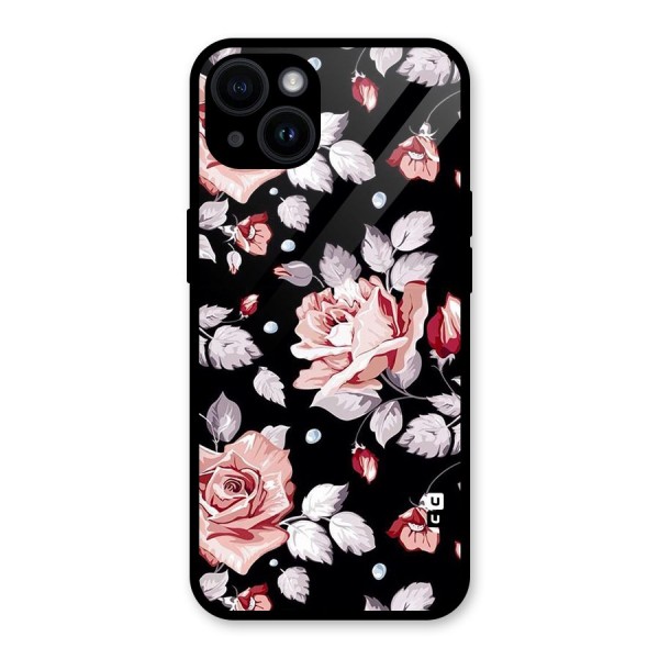 Artsy Floral Glass Back Case for iPhone 14