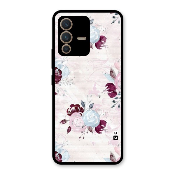 Artsy Florasy Glass Back Case for Vivo V23 5G