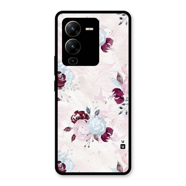 Artsy Florasy Glass Back Case for Vivo V25 Pro