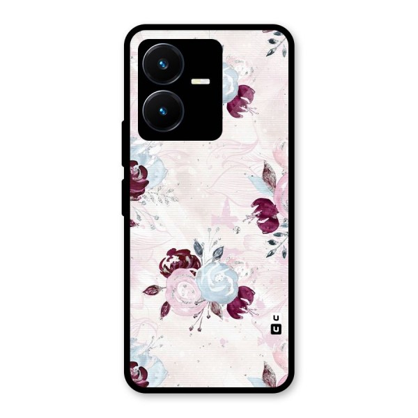 Artsy Florasy Glass Back Case for Vivo Y22