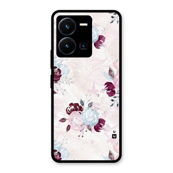 Artsy Florasy Glass Back Case for Vivo Y35