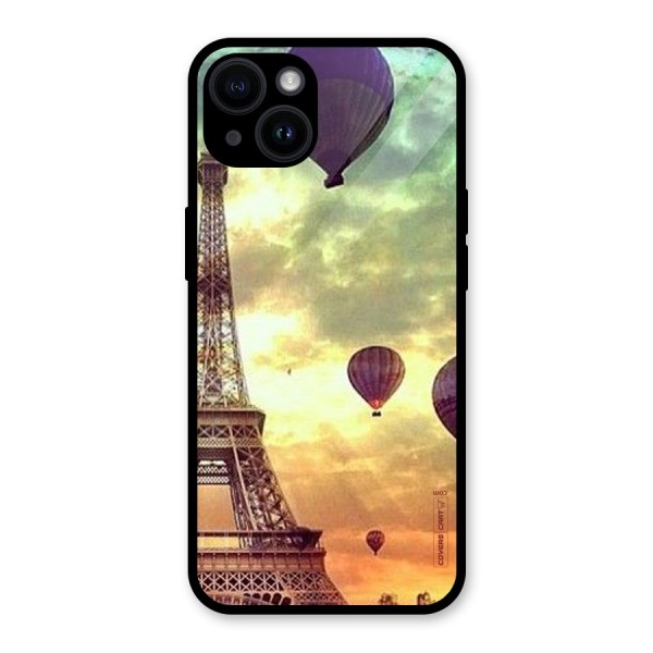 Artsy Hot Balloon And Tower Glass Back Case for iPhone 14