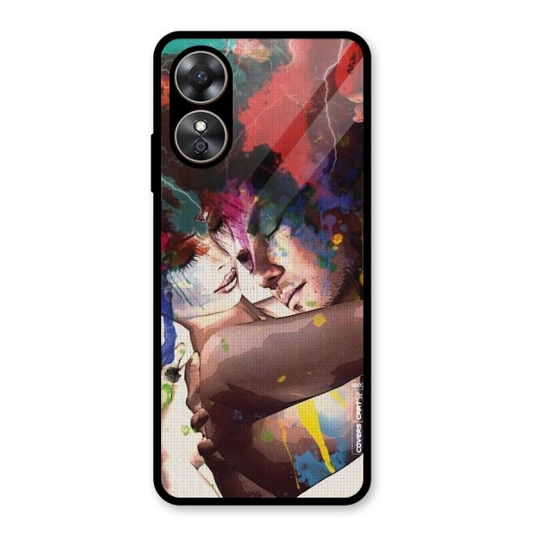 Artsy Romance Glass Back Case for Oppo A17