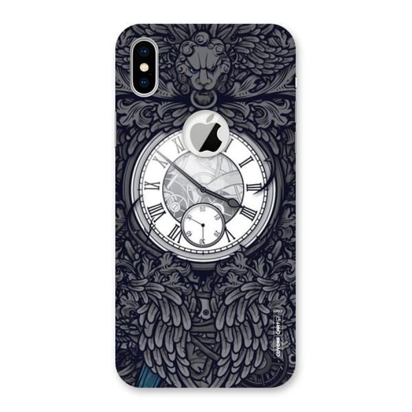 Artsy Wall Clock Back Case for iPhone XS Logo Cut