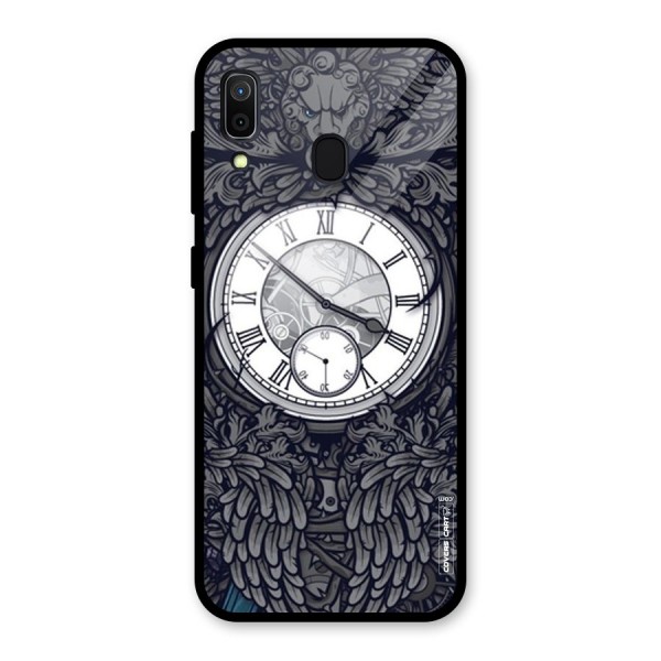 Artsy Wall Clock Glass Back Case for Galaxy A30