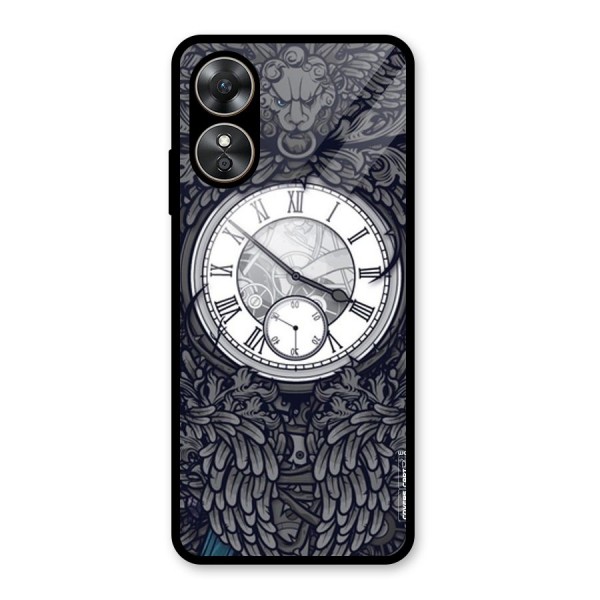 Artsy Wall Clock Glass Back Case for Oppo A17