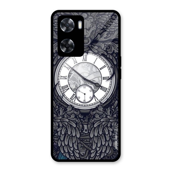 Artsy Wall Clock Glass Back Case for Oppo A57 2022