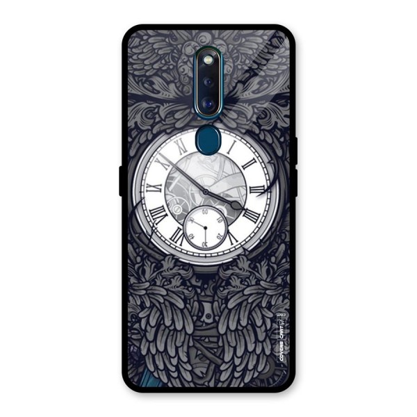 Artsy Wall Clock Glass Back Case for Oppo F11 Pro