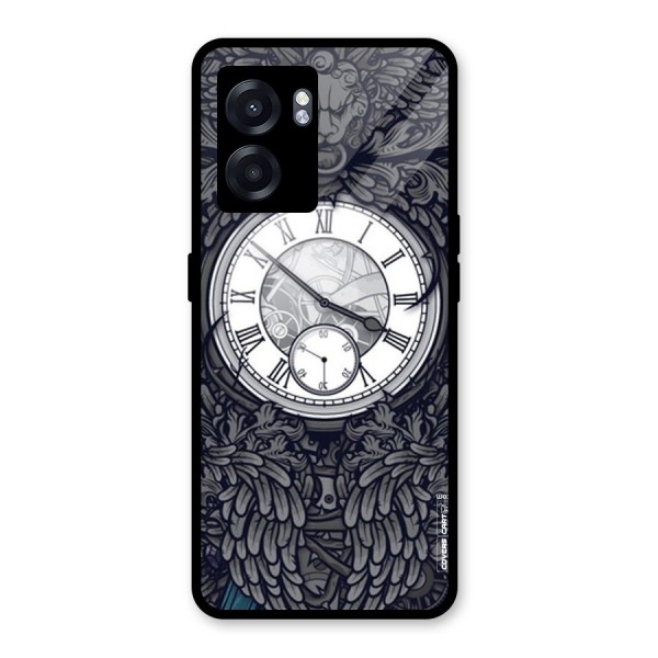 Artsy Wall Clock Glass Back Case for Oppo K10 (5G)