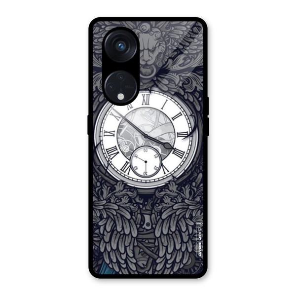 Artsy Wall Clock Glass Back Case for Reno8 T 5G