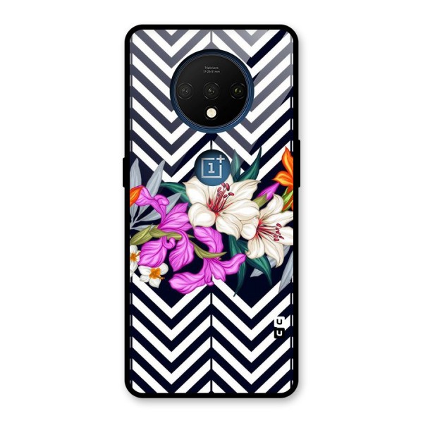 Artsy ZigZag Floral Glass Back Case for OnePlus 7T