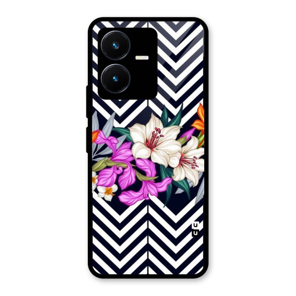 Artsy ZigZag Floral Glass Back Case for Vivo Y22