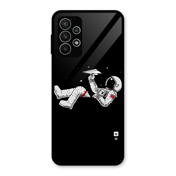 Astronaut Aeroplane Glass Back Case for Galaxy A23