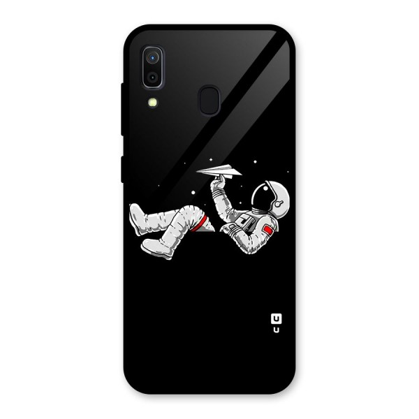 Astronaut Aeroplane Glass Back Case for Galaxy A30