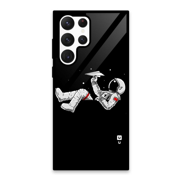 Astronaut Aeroplane Glass Back Case for Galaxy S22 Ultra 5G