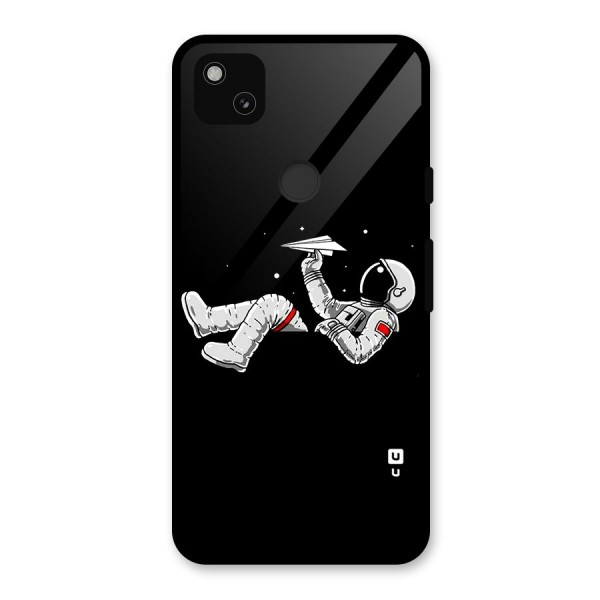 Astronaut Aeroplane Glass Back Case for Google Pixel 4a